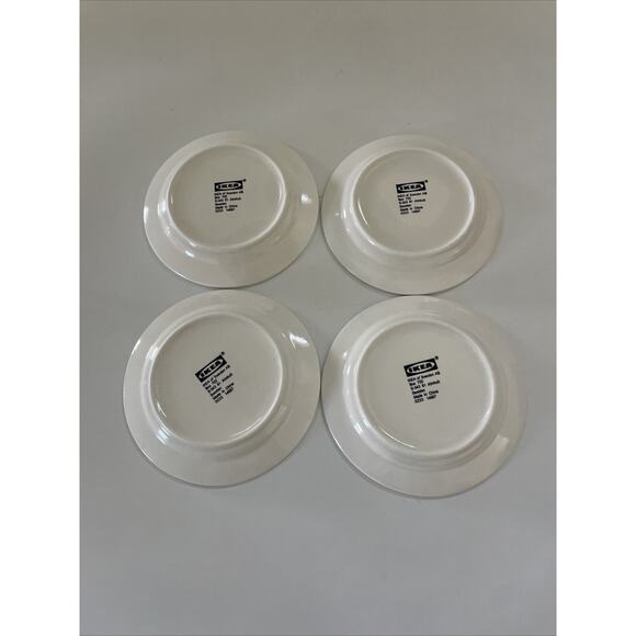 Lot of 4 IKEA Almhult White & Blue 4.25" Saucer Plate Sweden S-343 81 - Picture 3 of 10